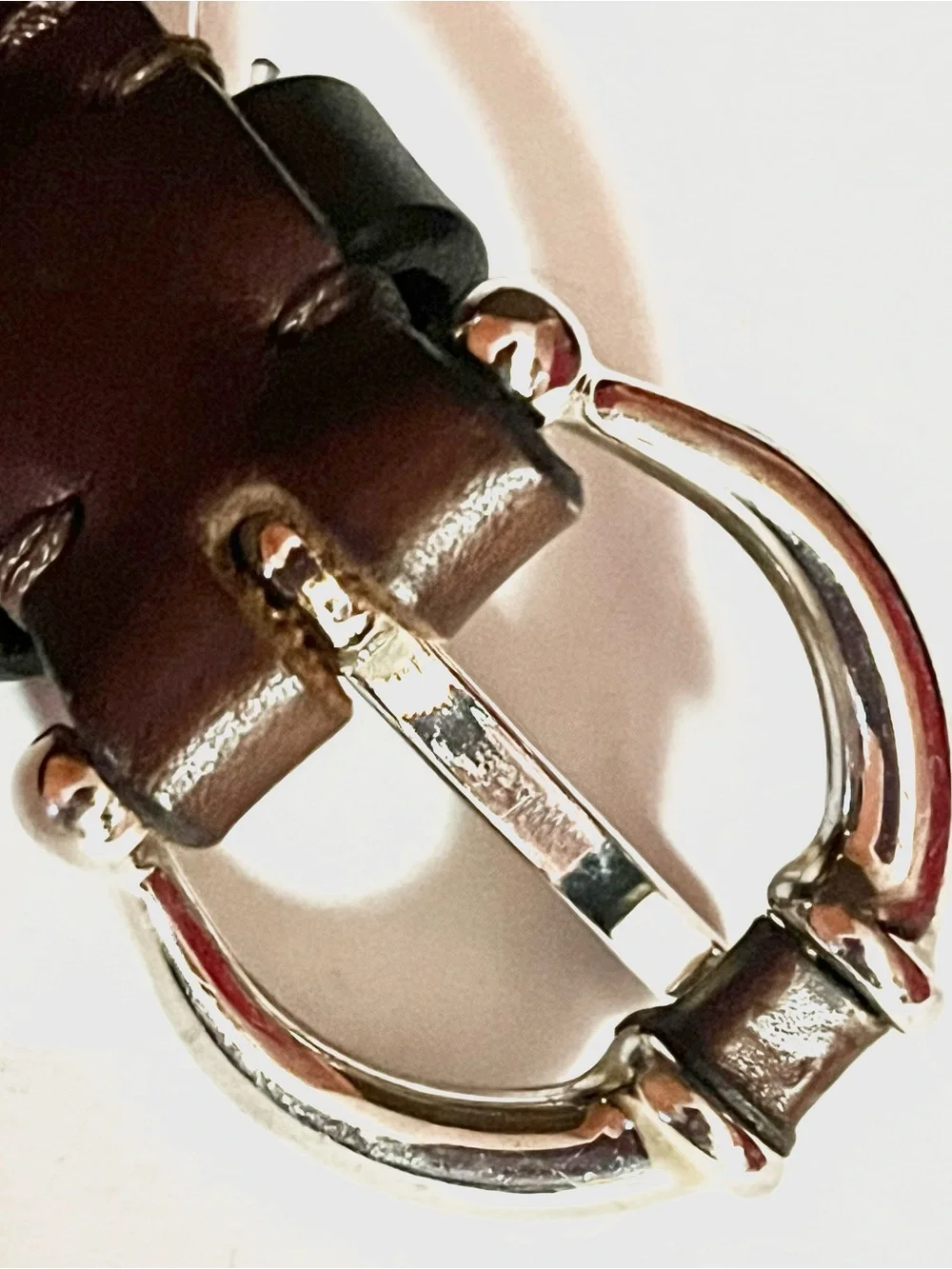 Massimo Dutti Brown Perforated Leather Belt